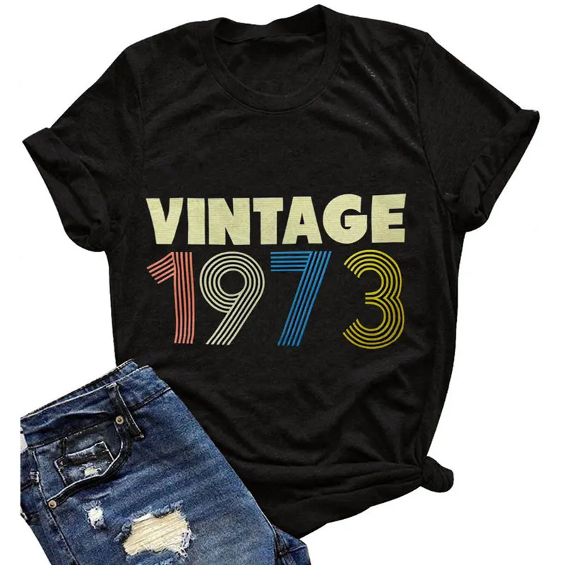 Women VINTAGE 1973 Aesthetic Soft Tee Ladies Short Sleeve Hipster Summer Trendy Casual Top Funny Cotton Floral Slogan T-Shirt
Women VINTAGE 1973 Aesthetic Soft Tee Ladies Short Sleeve Hipster Summer Trendy Casual Top Funny Cotton Floral Slogan T-Shirt