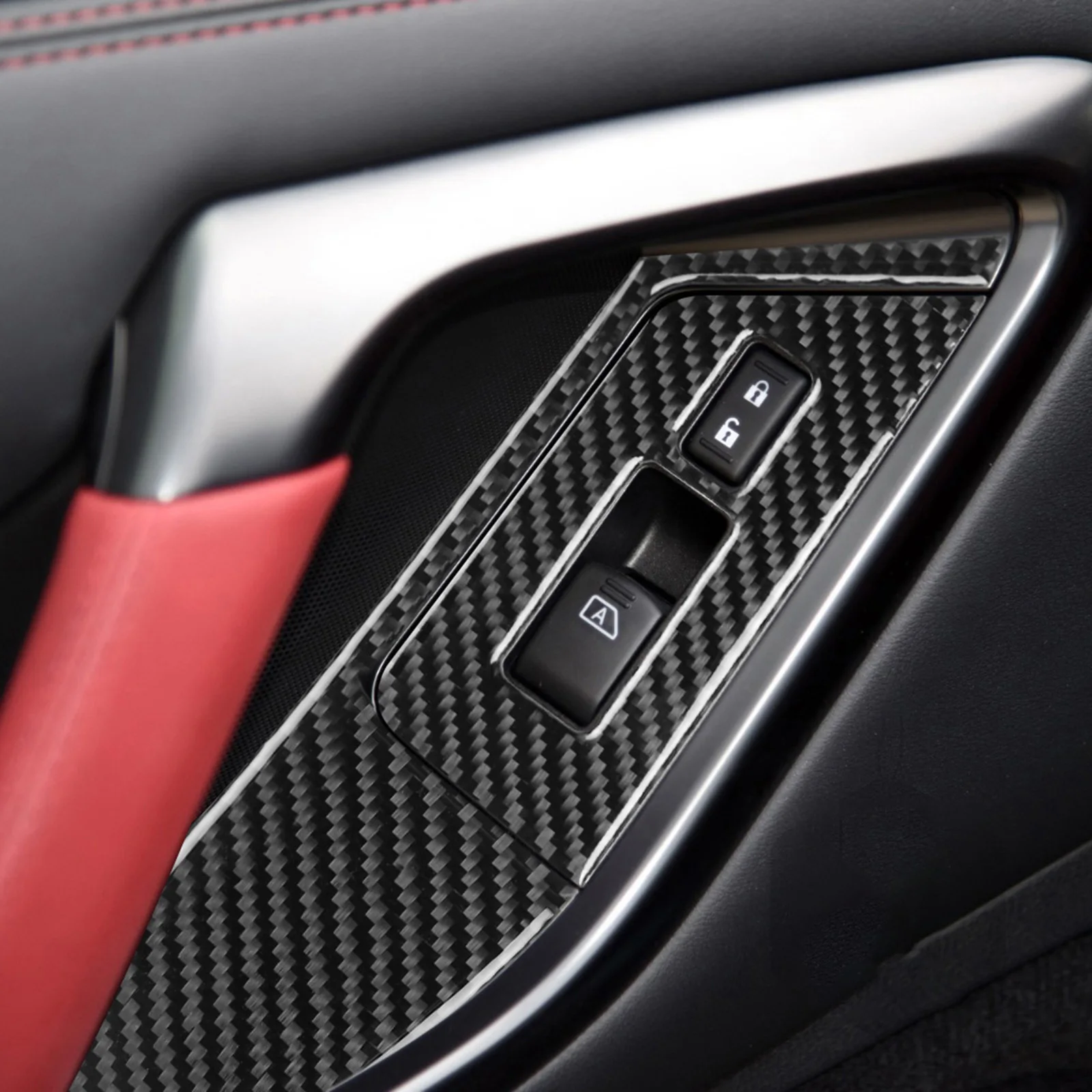 Car Carbon Fiber 4PCS Car Right Window Switch Controlling Button Panel Adhesive Sticker Decoration Sticker for Nissan GTR R35
Car Carbon Fiber 4PCS Car Right Window Switch Controlling Button Panel Adhesive Sticker Decoration Sticker for Nissan GTR R35