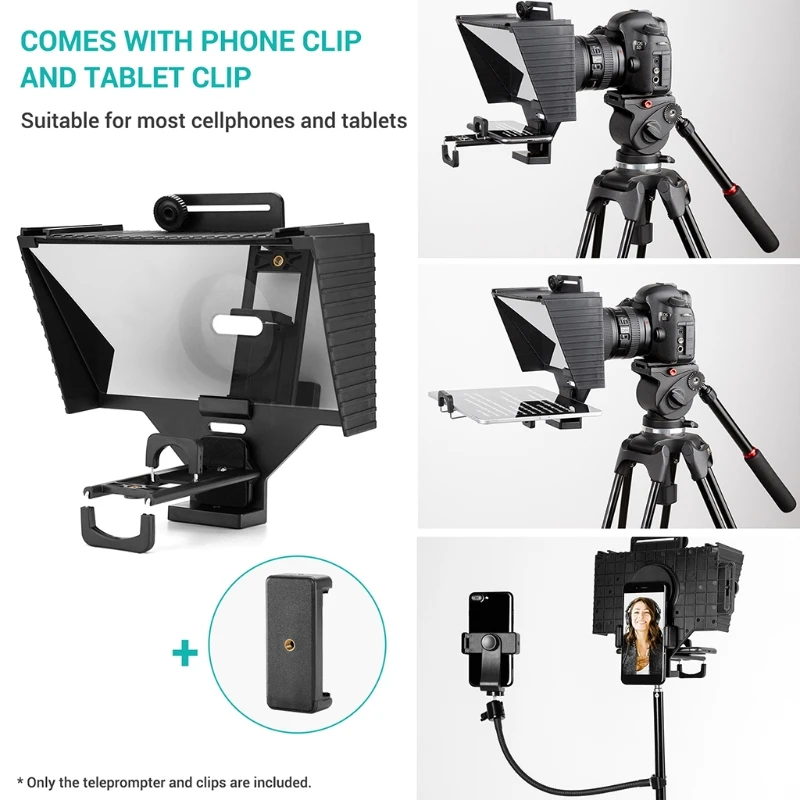 Portable 12-inch Teleprompters Suitable for DSLR , Optical Splitter Glass Made Prompter for Tablets & Smartphones
Portable 12-inch Teleprompters Suitable for DSLR , Optical Splitter Glass Made Prompter for Tablets & Smartphones