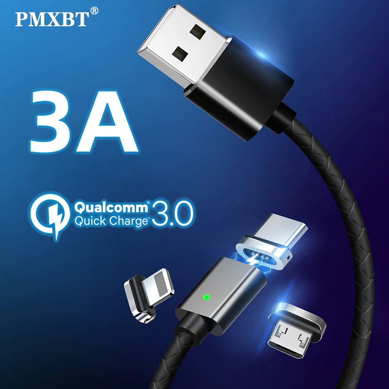 PMXBT Magnetic Micro USB Type C Cable For Samsung S9 S8 Xiaomi Mi 9 Mobile Phone 3A Fast Charging Magnet Charger Data Cable Cord
PMXBT Magnetic Micro USB Type C Cable For Samsung S9 S8 Xiaomi Mi 9 Mobile Phone 3A Fast Charging Magnet Charger Data Cable Cord