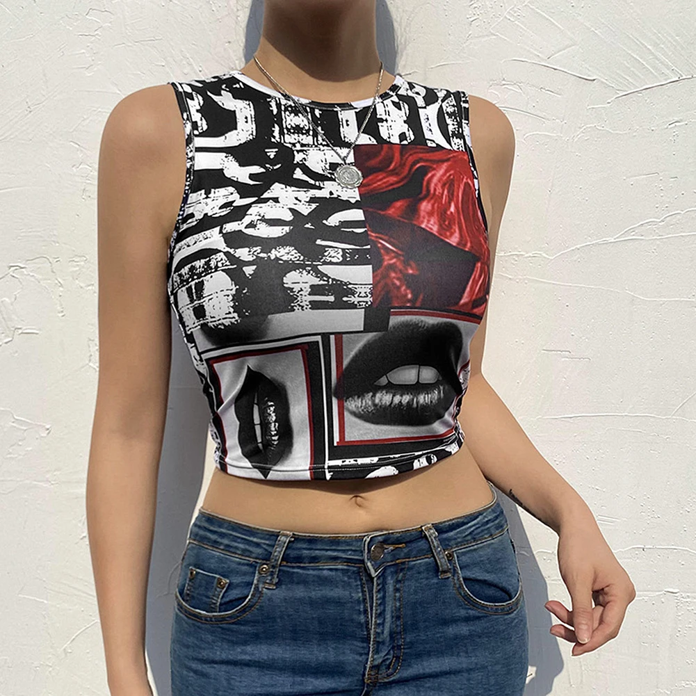 Patchwork Print Crop Tops Techwear Dark Acedemic E Girl T Shirt Women Gothic Clothes Off Shoulder Slim Sexy Tanks Camis 2000s
Patchwork Print Crop Tops Techwear Dark Acedemic E Girl T Shirt Women Gothic Clothes Off Shoulder Slim Sexy Tanks Camis 2000s