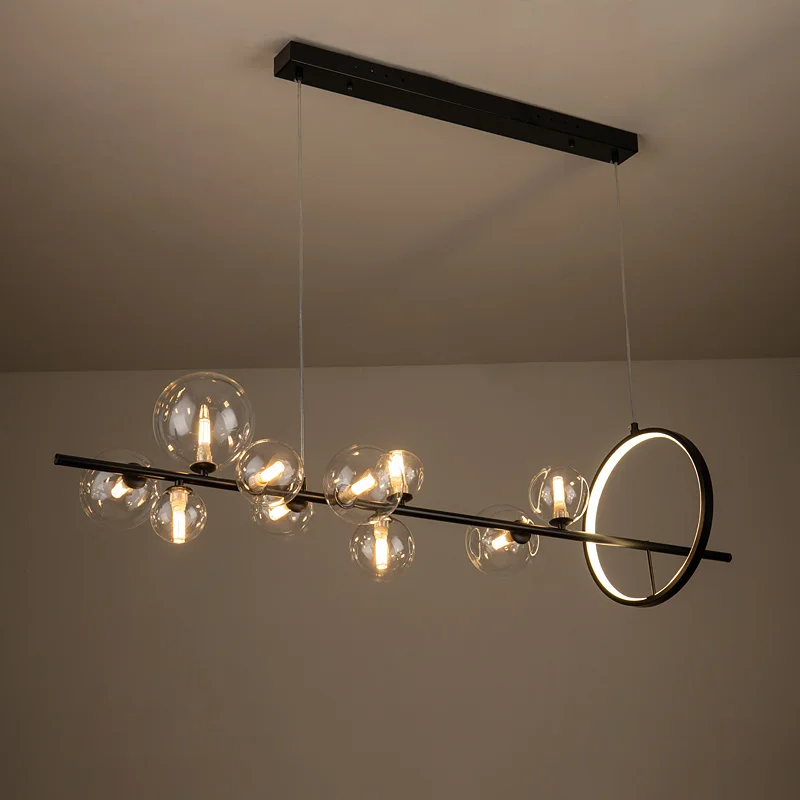 Black LED Chandelier Clear Glass Ball Modern Long Pendant Lamp For Dining Room Bar Restaurant Coffee Shop Office Hanging Light
Black LED Chandelier Clear Glass Ball Modern Long Pendant Lamp For Dining Room Bar Restaurant Coffee Shop Office Hanging Light