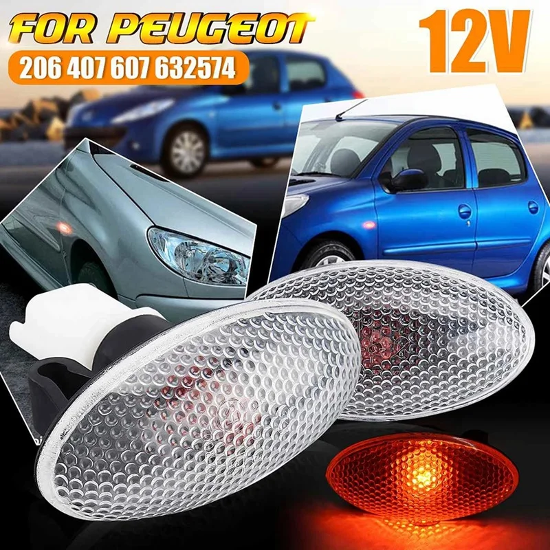 632574 2 X Turn Signal Side Marker Light Repeater Lamp Indicator for Peugeot 206 407 607
632574 2 X Turn Signal Side Marker Light Repeater Lamp Indicator for Peugeot 206 407 607