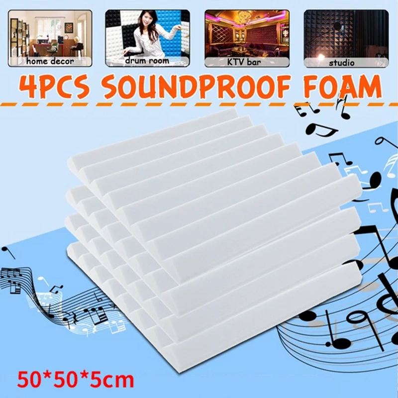 4PCS White Soundproofing Foam Acoustic Foam Sound Treatment Studio Room Absorption 500x500x50mm
4PCS White Soundproofing Foam Acoustic Foam Sound Treatment Studio Room Absorption 500x500x50mm