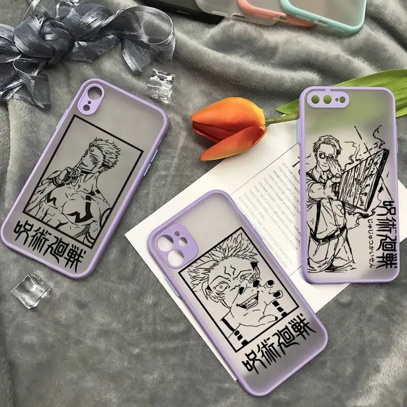 Black Anime Jujutsu Kaisen Phone Bumper Transparent Matte PC Phone Case For Iphone 11 12 Pro Max 7 8 Plus X Xs Max XR Fundas
Black Anime Jujutsu Kaisen Phone Bumper Transparent Matte PC Phone Case For Iphone 11 12 Pro Max 7 8 Plus X Xs Max XR Fundas