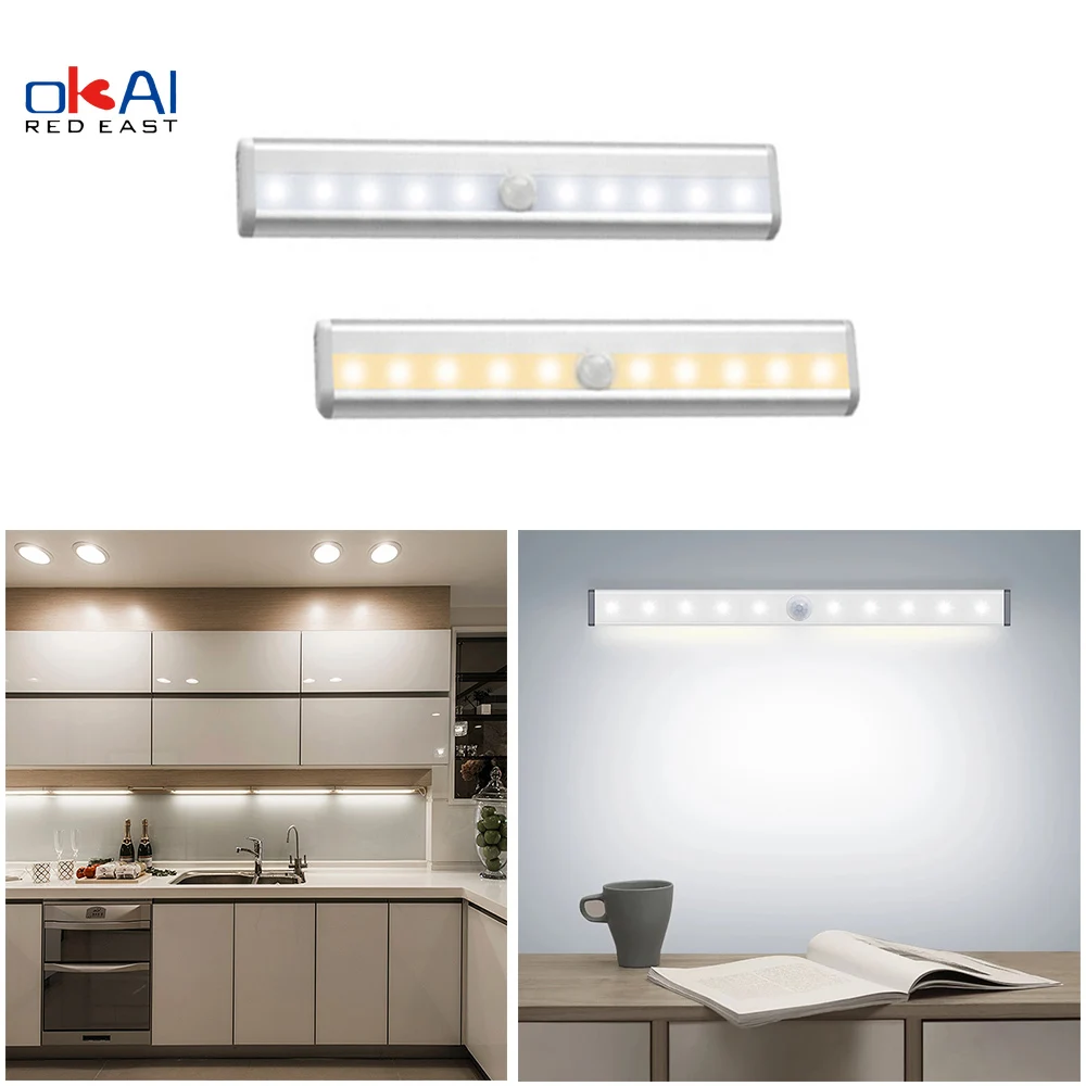 White/Warm White LED Under Cabinet Night PIR Motion Festival Decor Sensor Cupboard Closet Double-side Adhesive Kitchen Light
White/Warm White LED Under Cabinet Night PIR Motion Festival Decor Sensor Cupboard Closet Double-side Adhesive Kitchen Light