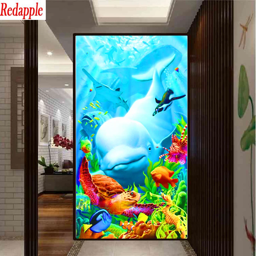 

Животные дельфины с рыбами морская черепаха 5D алмазная картина полностью квадратная Алмазная мозаика дрель Daimond вышивка большая картина