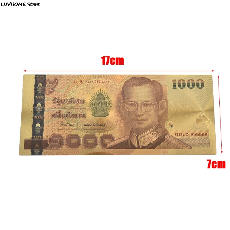 

Позолоченная банкнота в подарок, коллекция и подарок обычной фотомелочи 1000 батов