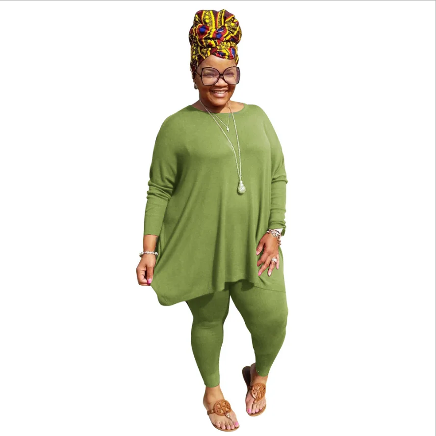 Casual Women Solid Plus Size Leggings Two Piece Sets Autumn Lady's O-neck Long Sleeve Loose Tees High Waist Skinny Pants Outfits
Casual Women Solid Plus Size Leggings Two Piece Sets Autumn Lady's O-neck Long Sleeve Loose Tees High Waist Skinny Pants Outfits