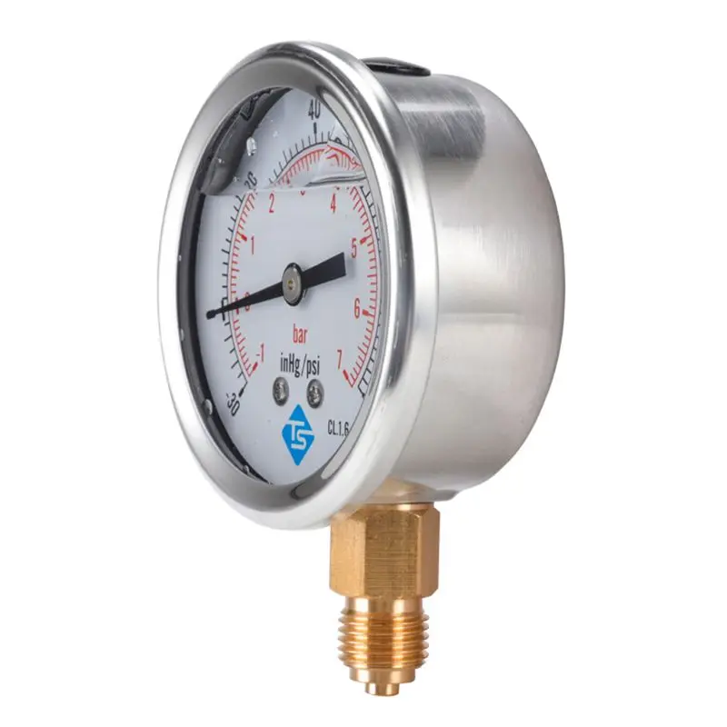 Compound Pressure Vacuum Gauge Glycerine Filled -1/10Bar & -30*Hg 1/4 BSP Bottom 23GB
Compound Pressure Vacuum Gauge Glycerine Filled -1/10Bar & -30*Hg 1/4 BSP Bottom 23GB