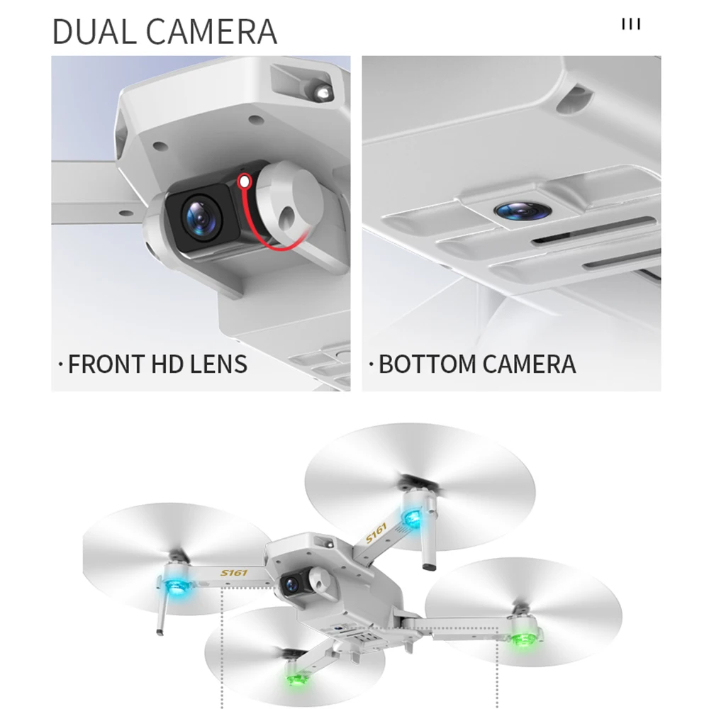 2021 New RC Drone S161 Optical Flow Positioning 4K HD Dual-lens Professional Aerial Photography Foldable Quadcopter Boy Toy Gift
2021 New RC Drone S161 Optical Flow Positioning 4K HD Dual-lens Professional Aerial Photography Foldable Quadcopter Boy Toy Gift