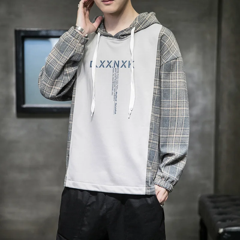 Hooded Sweater Men's Fake Two-piece Long-sleeved Plaid Top Clothes Japanese Style Trendloose Autumn Jacket pullovers Hoodies
Hooded Sweater Men's Fake Two-piece Long-sleeved Plaid Top Clothes Japanese Style Trendloose Autumn Jacket pullovers Hoodies