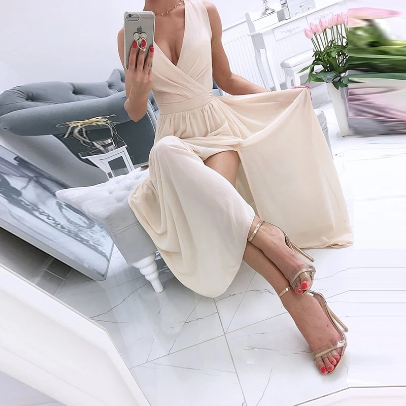 2021 Summer Dress Dress Sexy Strapless Sleeveless Party Dress Ladies Fashion and Elegant Slim Cross V-neck Split Long Skirt New
2021 Summer Dress Dress Sexy Strapless Sleeveless Party Dress Ladies Fashion and Elegant Slim Cross V-neck Split Long Skirt New