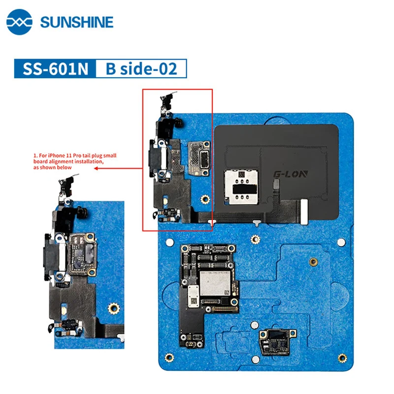 SUNSHINE G-LON SS-601N Motherboard Fixture For ip 11/11Pro/11Pro Max Motherboard Solder Reballing Repair Holder Tin Clamping Kit
SUNSHINE G-LON SS-601N Motherboard Fixture For ip 11/11Pro/11Pro Max Motherboard Solder Reballing Repair Holder Tin Clamping Kit