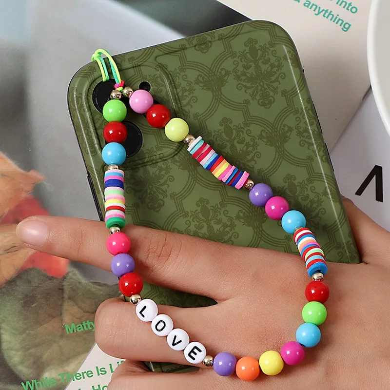 Fashion Love Letter Keychains 2021 Trend Colorful Soft Ceramic Pearl Beads Beaded Keychain Mobile Phone Accessories Jewelry Gift
Fashion Love Letter Keychains 2021 Trend Colorful Soft Ceramic Pearl Beads Beaded Keychain Mobile Phone Accessories Jewelry Gift