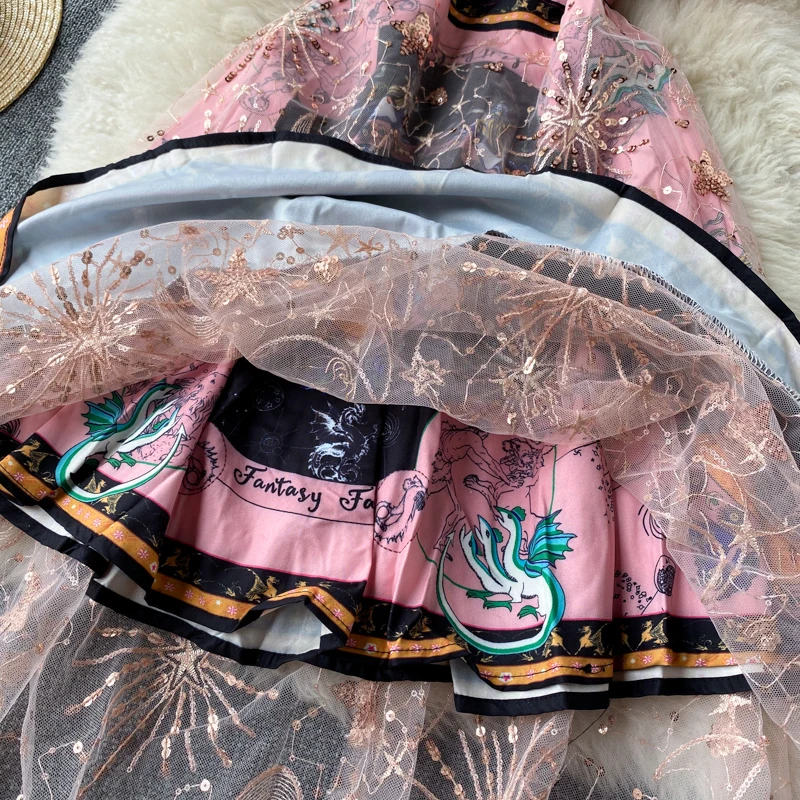 2021 New Summer Woman Party Night Beading Printed Dress Medium Long Court Style Mesh Vestido Slim Elegant Femme Robe De Soiree
2021 New Summer Woman Party Night Beading Printed Dress Medium Long Court Style Mesh Vestido Slim Elegant Femme Robe De Soiree