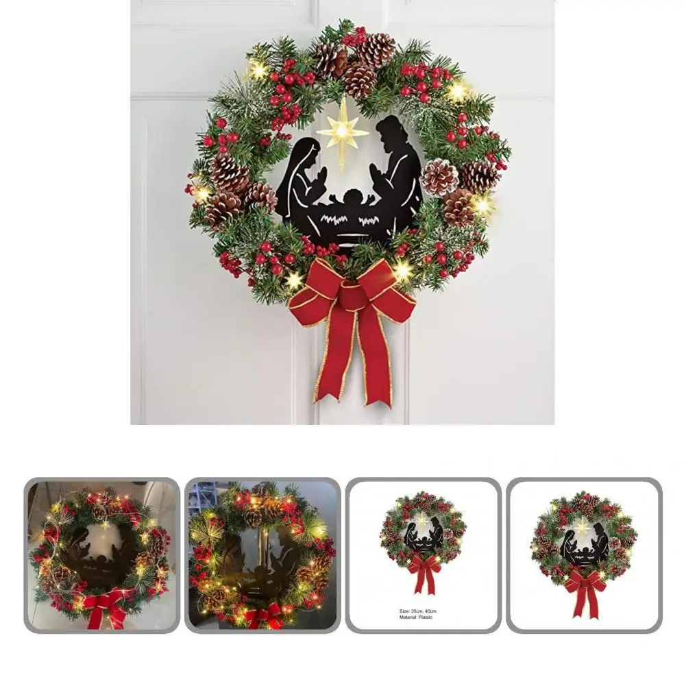 Hanging Fashion Beautiful Poinsettia Nativity Scene Christmas Door Wreath Plastic Door Wreath Unique Festival Ornament
Hanging Fashion Beautiful Poinsettia Nativity Scene Christmas Door Wreath Plastic Door Wreath Unique Festival Ornament