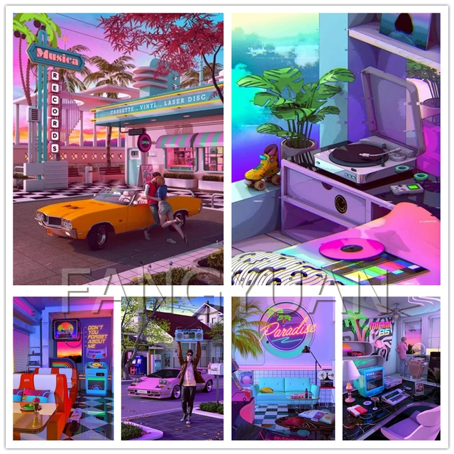 5D DIY Diamond Painting 80s Synthwave Poster Cross Stitch Full Drill Embroidery Mosaic Mosaic Home Wall Decoration
5D DIY Diamond Painting 80s Synthwave Poster Cross Stitch Full Drill Embroidery Mosaic Mosaic Home Wall Decoration