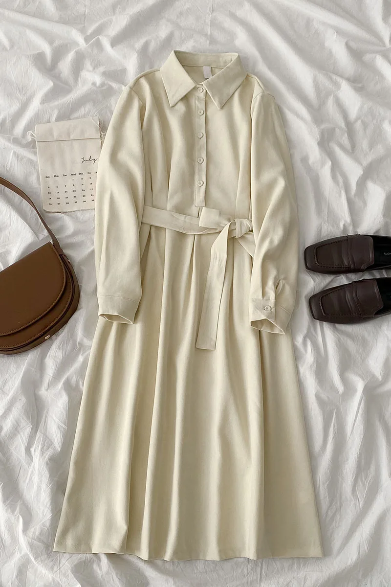 Wavsiyier Korean Style turn-down collar Elegant Dress Women Woman Long Sleeve Party Spring 2021 A-Line Dresses Winter Loose Vint
Wavsiyier Korean Style turn-down collar Elegant Dress Women Woman Long Sleeve Party Spring 2021 A-Line Dresses Winter Loose Vint