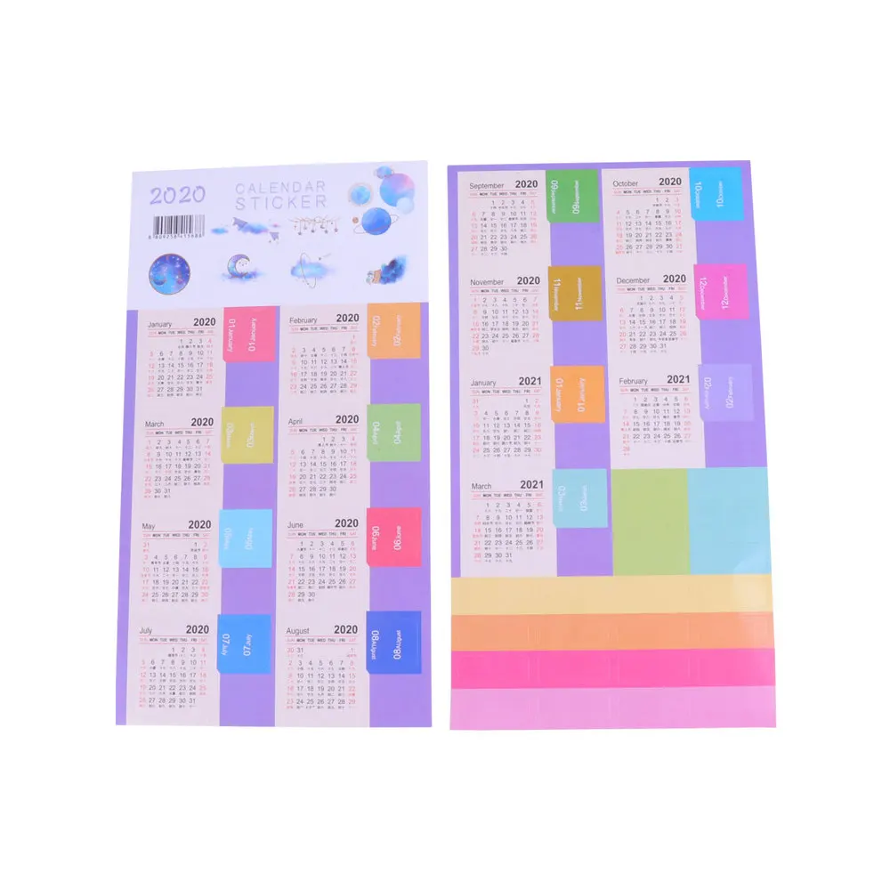 10 Sets 2020 Calendar Sticker Monthly Calendar Label Sticker Divider Schedule Planner (Purple)
10 Sets 2020 Calendar Sticker Monthly Calendar Label Sticker Divider Schedule Planner (Purple)