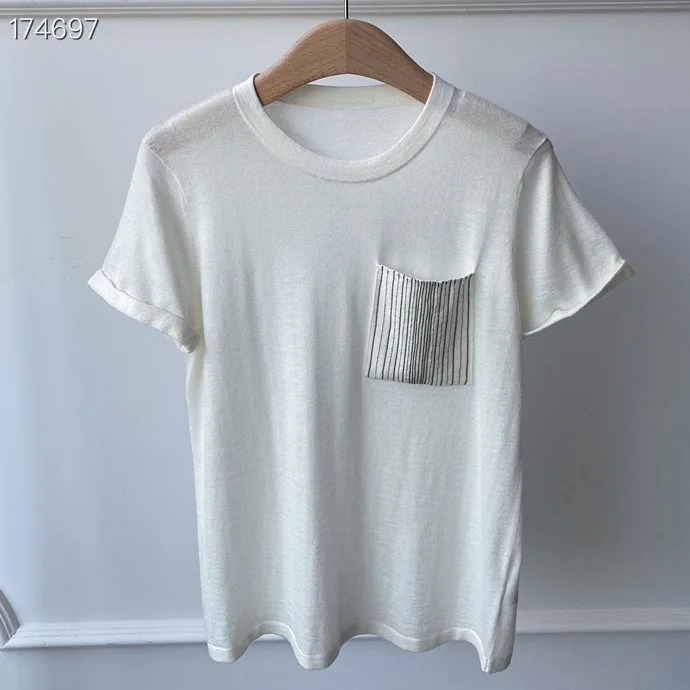 2021 summer leisure neutral wind pocket vertical beaded chain net color skin-friendly short sleeve loose T-shirt women
2021 summer leisure neutral wind pocket vertical beaded chain net color skin-friendly short sleeve loose T-shirt women