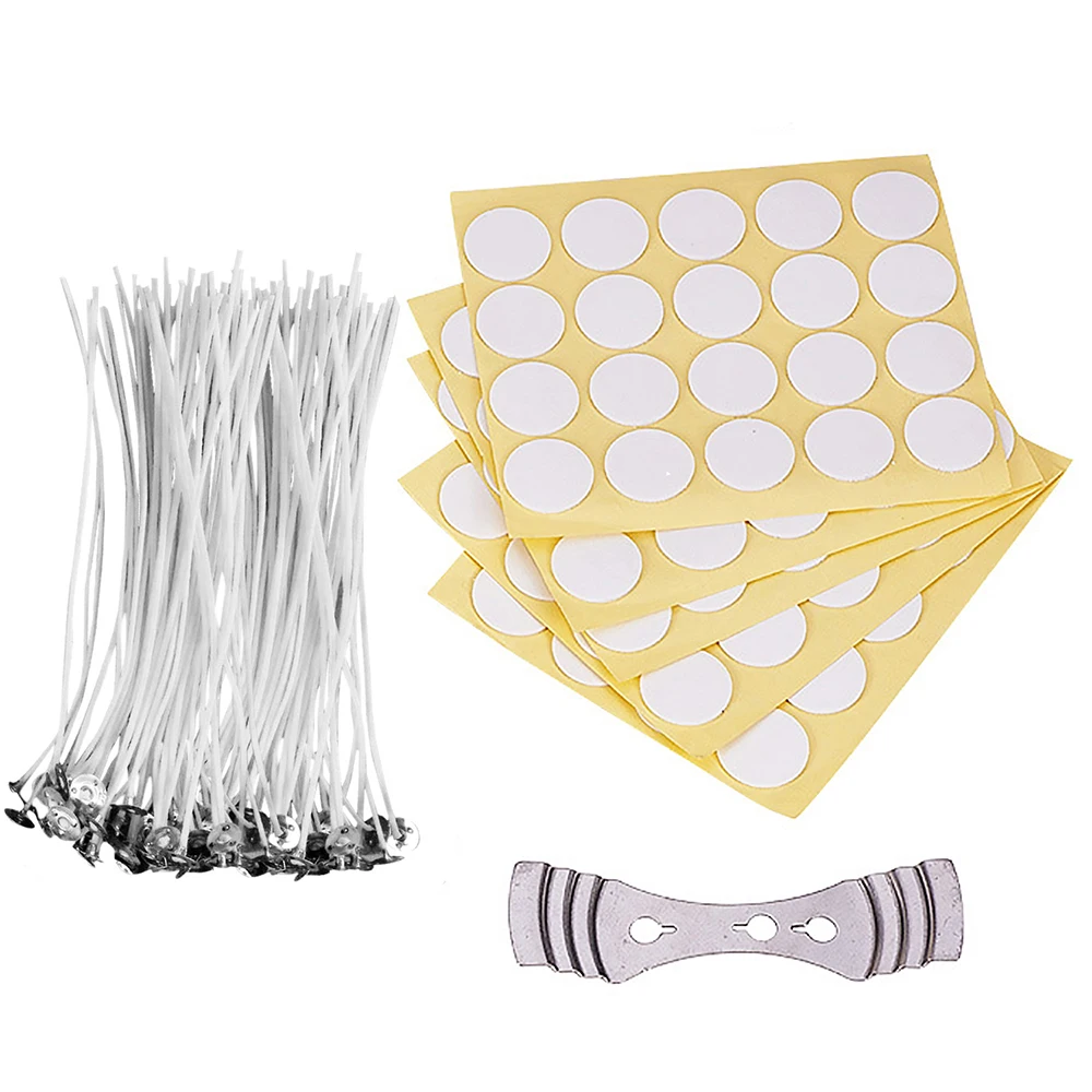 100PCS 10cm No Smoke Candle Wick Cores + 100PCS Stickers + 1PCS Wick Centering Device for DIY Soy Paraffin Beeswax Candle Making
100PCS 10cm No Smoke Candle Wick Cores + 100PCS Stickers + 1PCS Wick Centering Device for DIY Soy Paraffin Beeswax Candle Making