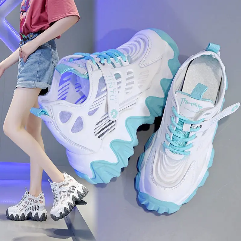 Women High Top Sneakers 2021 Summer Breathable Chunky Casual Shoe New Outdoor Thick Bottom Trend Women Vulcanized Dad Shoes 10cm 
Women High Top Sneakers 2021 Summer Breathable Chunky Casual Shoe New Outdoor Thick Bottom Trend Women Vulcanized Dad Shoes 10cm