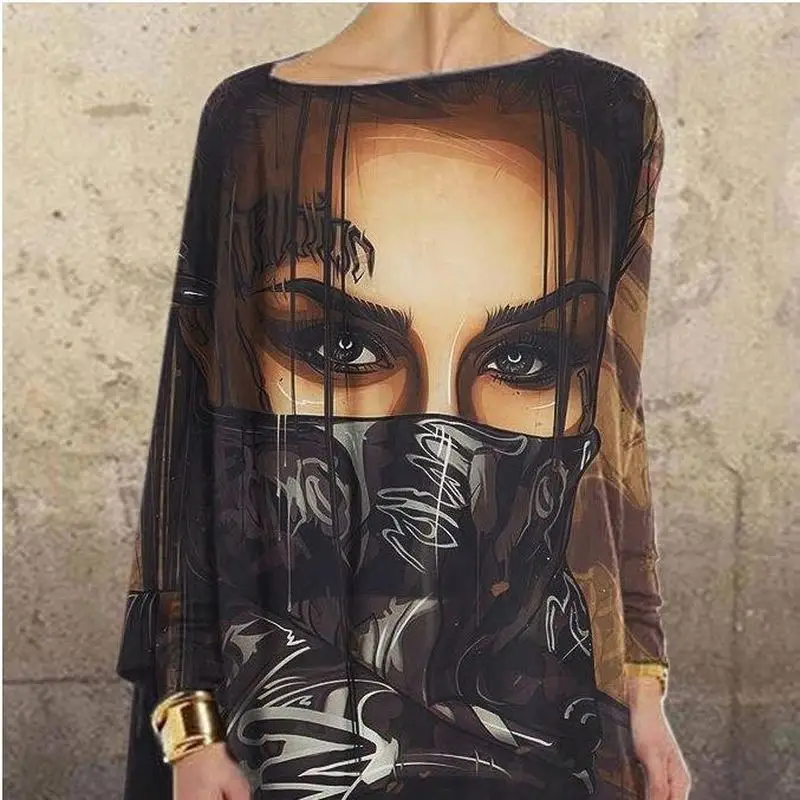 Spring Autumn Punk Style Women's Casual T-Shirt Vintage Printed O Neck Long Sleeve Mid-length Tees fashion Women Loose Tops
Spring Autumn Punk Style Women's Casual T-Shirt Vintage Printed O Neck Long Sleeve Mid-length Tees fashion Women Loose Tops