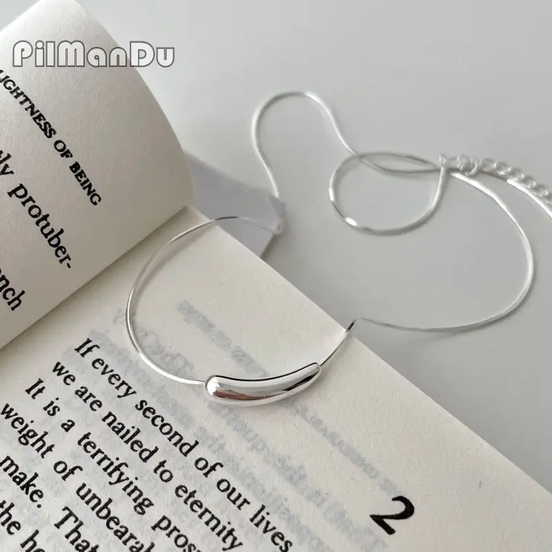 PilManDu S925 Sterling Silver Water Drop Geometric Pendant Round Snake Chain Charm Necklace For Women Engagement Jewelry
PilManDu S925 Sterling Silver Water Drop Geometric Pendant Round Snake Chain Charm Necklace For Women Engagement Jewelry
