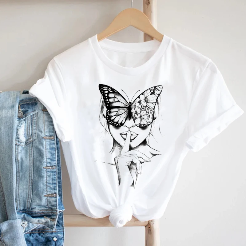 Women Short Sleeve Printing Butterfly Ladies Clothing Aesthetic 90s Fashion Clothes Print Tshirt Female Tee Top Graphic T-shirt
Women Short Sleeve Printing Butterfly Ladies Clothing Aesthetic 90s Fashion Clothes Print Tshirt Female Tee Top Graphic T-shirt