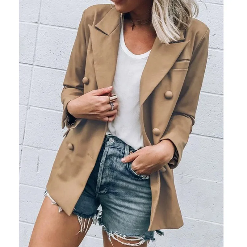 2019 Autumn Womens Blazers Slim Casual Business Blazer Suit Solid Color Work Jacket Long Sleeve V-Neck Intellectual Coat Outwear
2019 Autumn Womens Blazers Slim Casual Business Blazer Suit Solid Color Work Jacket Long Sleeve V-Neck Intellectual Coat Outwear