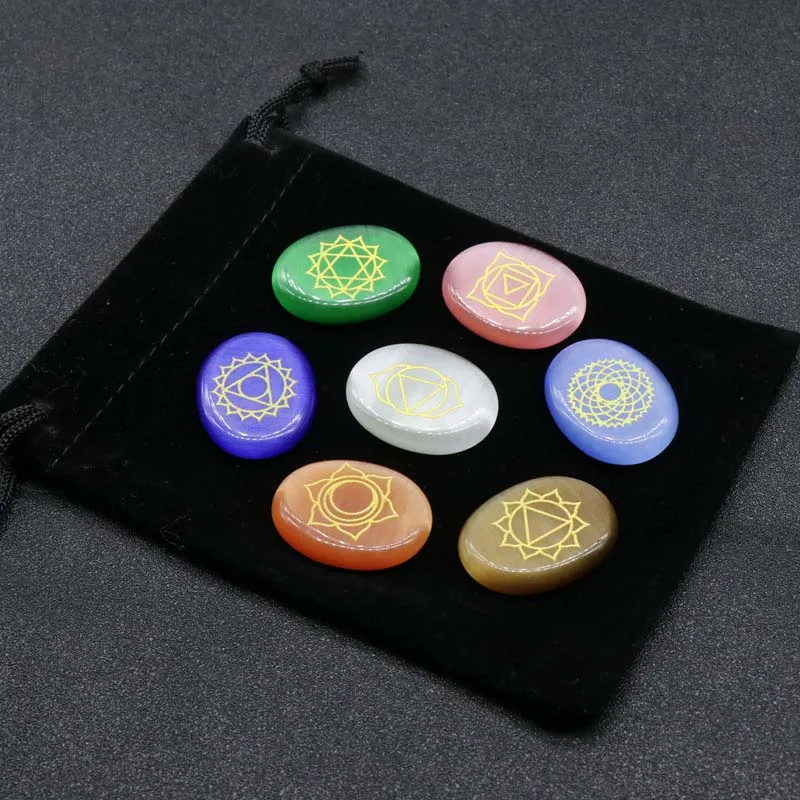 7pcs Chakra Stone Seven Chakra Energy Healing Stone Yoga Energy Healing Stone Cloth Bag Manual Sculpture Divination Aura Crystal
7pcs Chakra Stone Seven Chakra Energy Healing Stone Yoga Energy Healing Stone Cloth Bag Manual Sculpture Divination Aura Crystal