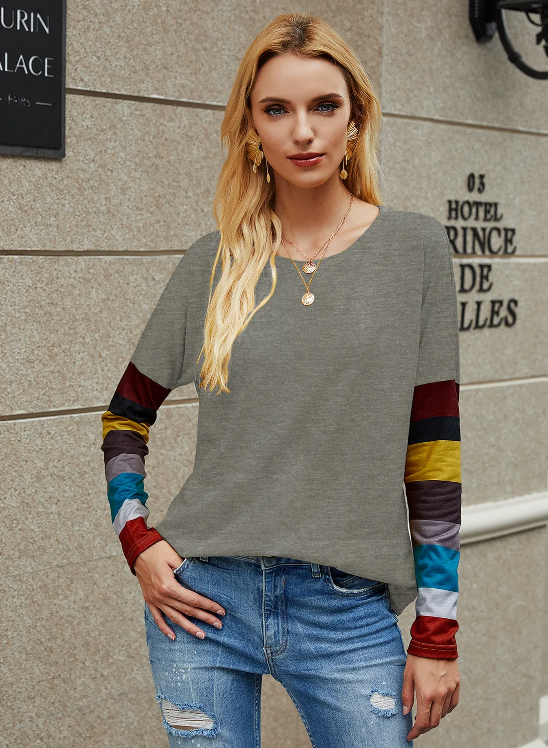 2021 Loose Women T-shirt Round Neck Striped Long Sleeve Bottoming Spring Autumn Top Vintage Shirts Streetwear Mujer Camisetas
2021 Loose Women T-shirt Round Neck Striped Long Sleeve Bottoming Spring Autumn Top Vintage Shirts Streetwear Mujer Camisetas