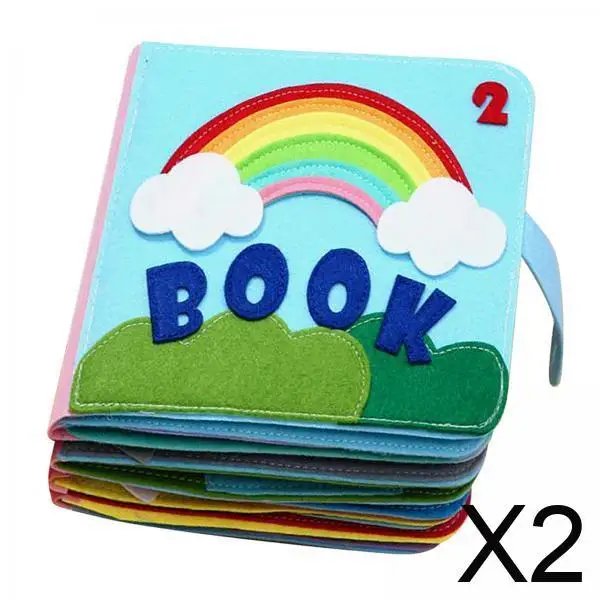 2xFelt тихие книжки для мальчиков и девочек Ультрамягкая детская книжка тканевая на