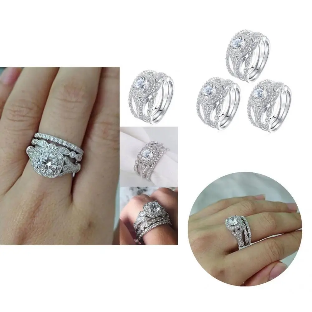 3Pcs Ring Shiny Jewelry Corrosion-resistant Trendy Luxurious Women Ring Finger Ring for Gifts
3Pcs Ring Shiny Jewelry Corrosion-resistant Trendy Luxurious Women Ring Finger Ring for Gifts