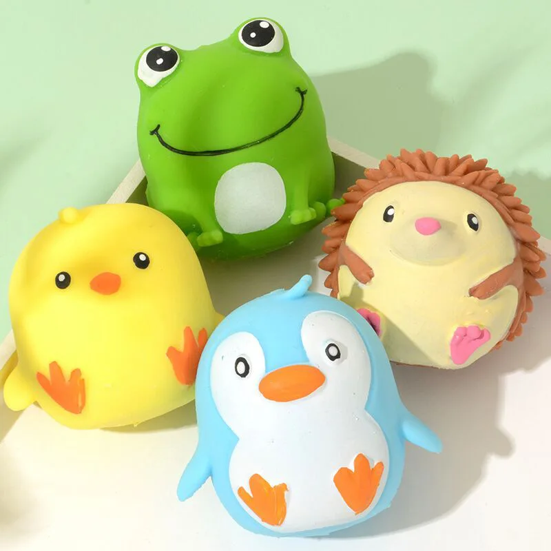 

4pcs/Lot Frog Penguin Animal Squeeze Balls Fidget Toy TPR Squishy Stressball Antistress Stress Relief For Kids Adults