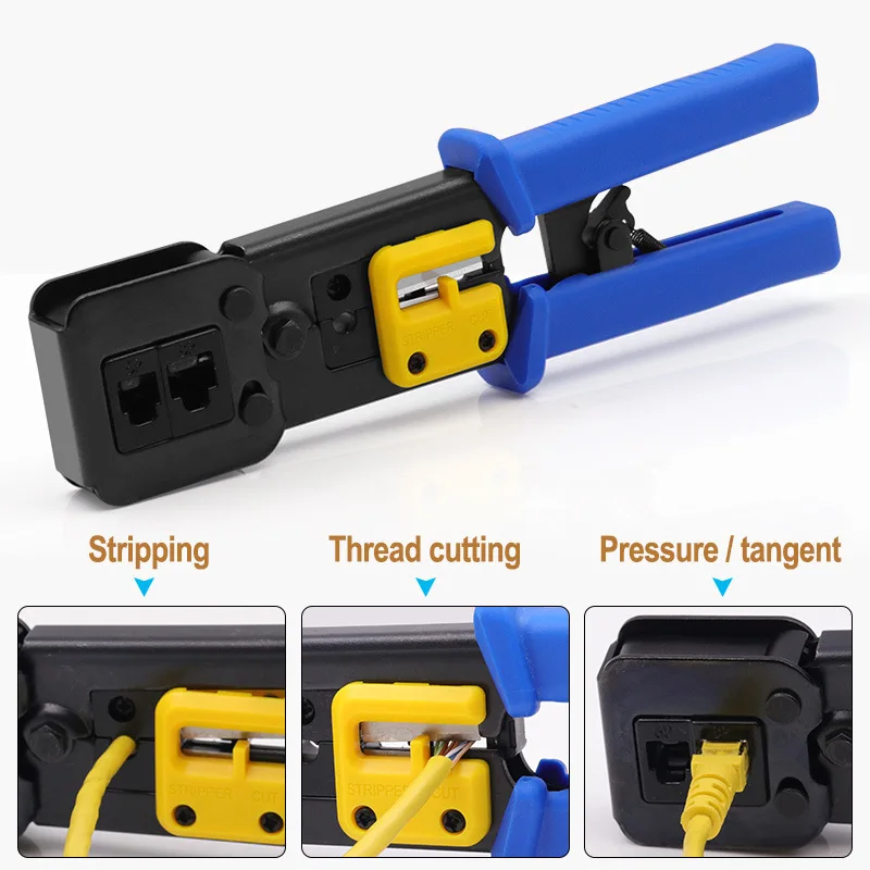 8P/6P Lan Cable Wires Pliers Tool Kit RJ45 Crimper EZ Crimping Tool Hand Network Tool for Cat6 Cat5 Cat5e RJ45 RJ11 Connector
8P/6P Lan Cable Wires Pliers Tool Kit RJ45 Crimper EZ Crimping Tool Hand Network Tool for Cat6 Cat5 Cat5e RJ45 RJ11 Connector
