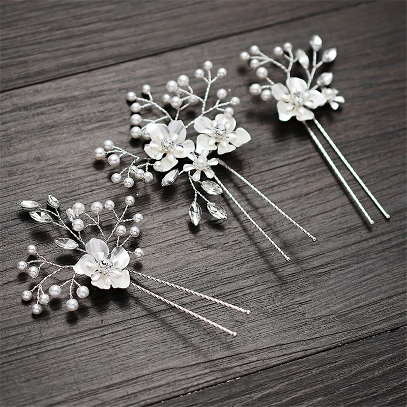 Handmade Silver Color Floral Wedding Pins Hair Clips Pearls Bridal Jewelry Handmade Women Crystal Headpiece
Handmade Silver Color Floral Wedding Pins Hair Clips Pearls Bridal Jewelry Handmade Women Crystal Headpiece