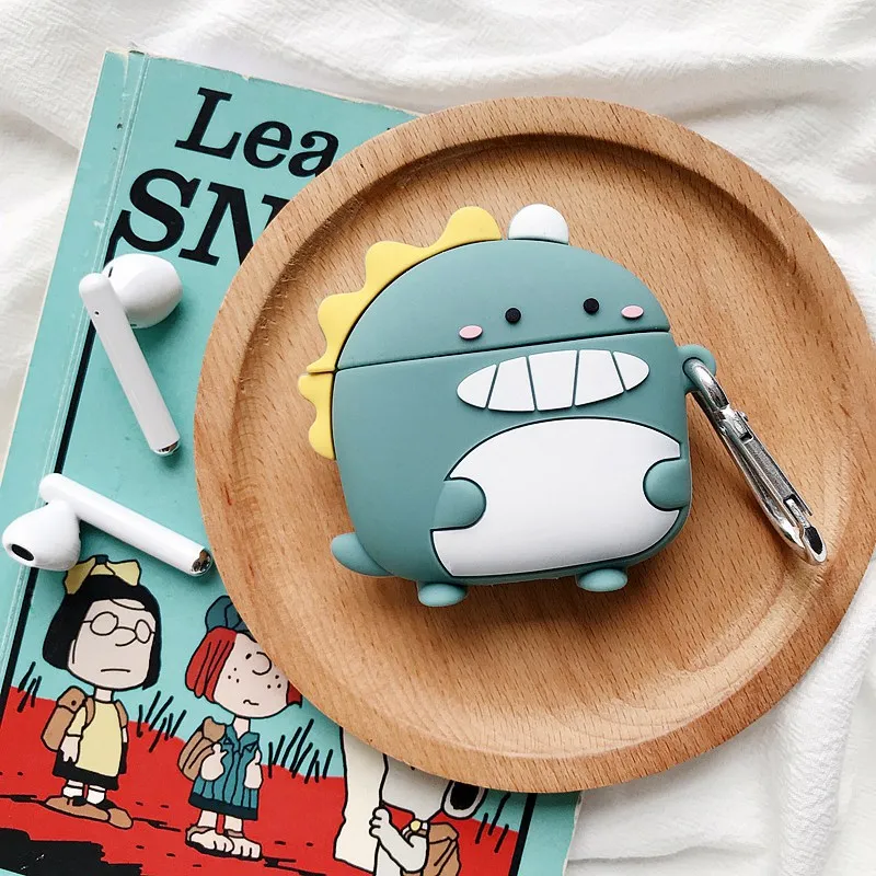 cartoon Headset Silicon Case for oneplus buds TWS Case funny Dinosaur couple Earphone Protection Case Fundas Accessories