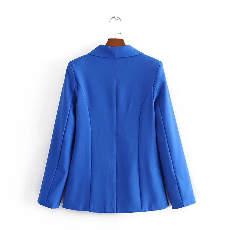 Vintage Women's Baita Fashion Temperament Is Thinner Without Buttons Casual Royal blue Solid Suit Jacket Women Spring Autumn
Vintage Women's Baita Fashion Temperament Is Thinner Without Buttons Casual Royal blue Solid Suit Jacket Women Spring Autumn