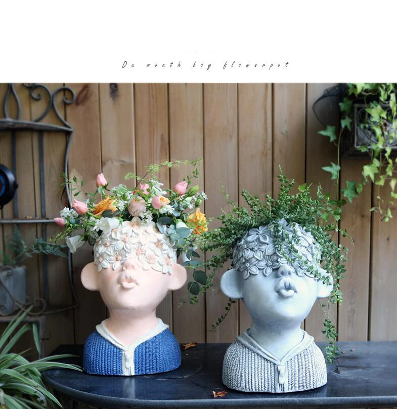 Outdoor Garden Cute Pouting Boy Cement Flower Pots Statue Green Planter Portraits Home Courtyard Vase Ornament Decoration Crafts
Outdoor Garden Cute Pouting Boy Cement Flower Pots Statue Green Planter Portraits Home Courtyard Vase Ornament Decoration Crafts