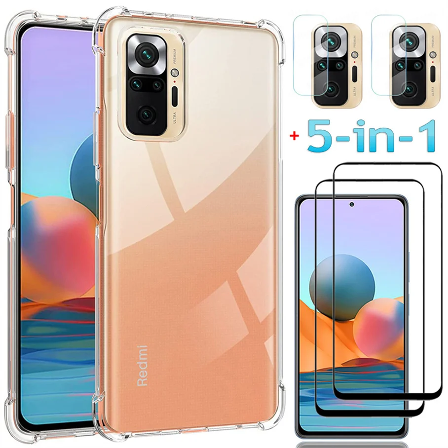 5-in-1, clear case + 9d glass for redmi note10 pro xiaomi note10s 10t silicone anti-shock cover redmi note 10 5g note 10pro case
5-in-1, clear case + 9d glass for redmi note10 pro xiaomi note10s 10t silicone anti-shock cover redmi note 10 5g note 10pro case
