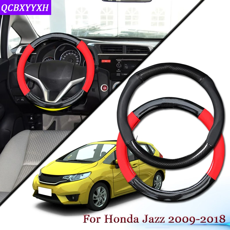 Car Carbon Fiber Leather Car Steering Wheel Cover Car Steering-wheel Hubs Automobiles Accessories For Honda Jazz Fit 2009-2018
Car Carbon Fiber Leather Car Steering Wheel Cover Car Steering-wheel Hubs Automobiles Accessories For Honda Jazz Fit 2009-2018