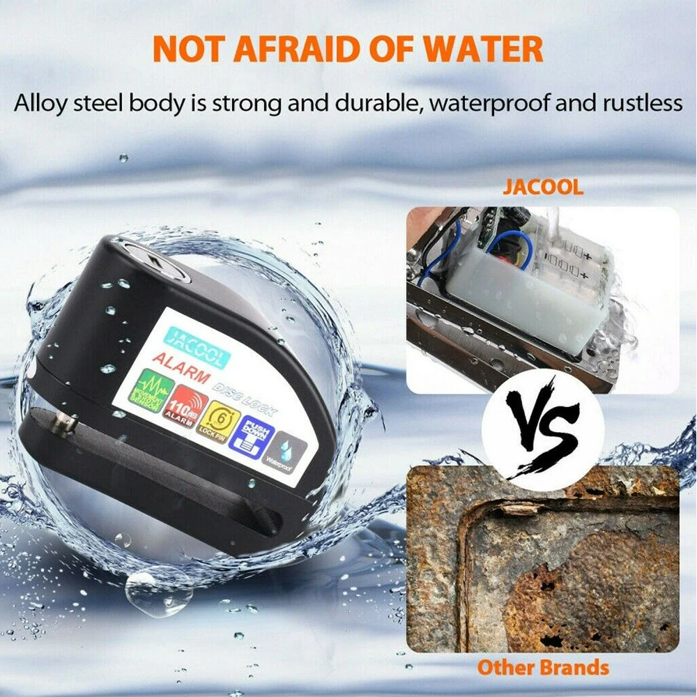 Motorcycle Disc Lock W/H 110db Alarm Waterproof Scooter Anti-theft Wheel Disc Brake Lock with 3 Keys for Motorcycle Bike Scooter
Motorcycle Disc Lock W/H 110db Alarm Waterproof Scooter Anti-theft Wheel Disc Brake Lock with 3 Keys for Motorcycle Bike Scooter