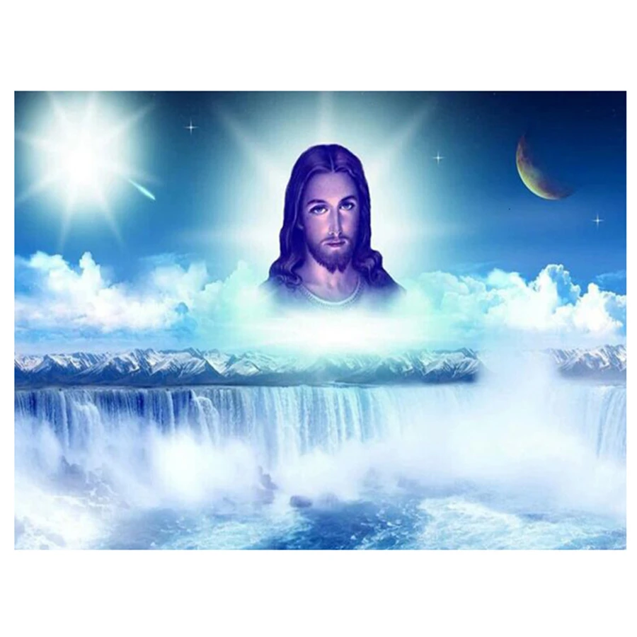 Алмазная 5D картина сделай сам с Иисусом вышивка крестиком религия иконы стразы