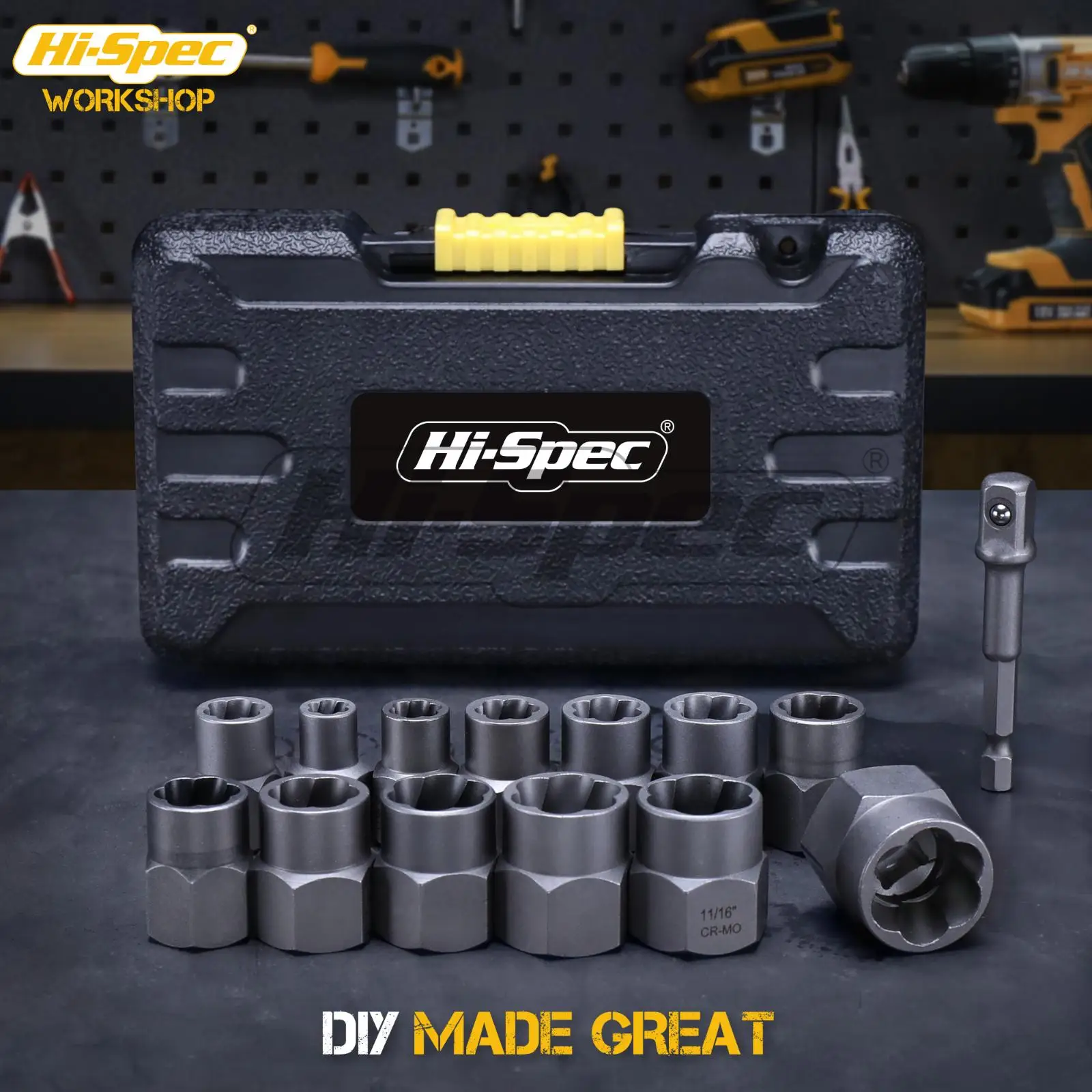 Hi-Spec 14pc Damaged Bolt Extractor Cr-Mo Steel Nut Screw Remover Threading Socket Tool Hand Tool Kit 6.35 -19m in Tool Box
Hi-Spec 14pc Damaged Bolt Extractor Cr-Mo Steel Nut Screw Remover Threading Socket Tool Hand Tool Kit 6.35 -19m in Tool Box