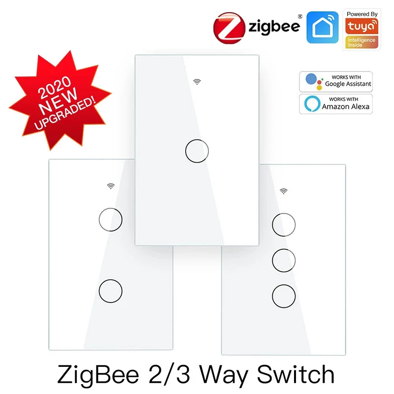 ZigBee US Wall Touch Smart Light Switch With Neutral/No Neutral No Capacitor Smart Life/Tuya Work With Alexa Google Hub Required
ZigBee US Wall Touch Smart Light Switch With Neutral/No Neutral No Capacitor Smart Life/Tuya Work With Alexa Google Hub Required