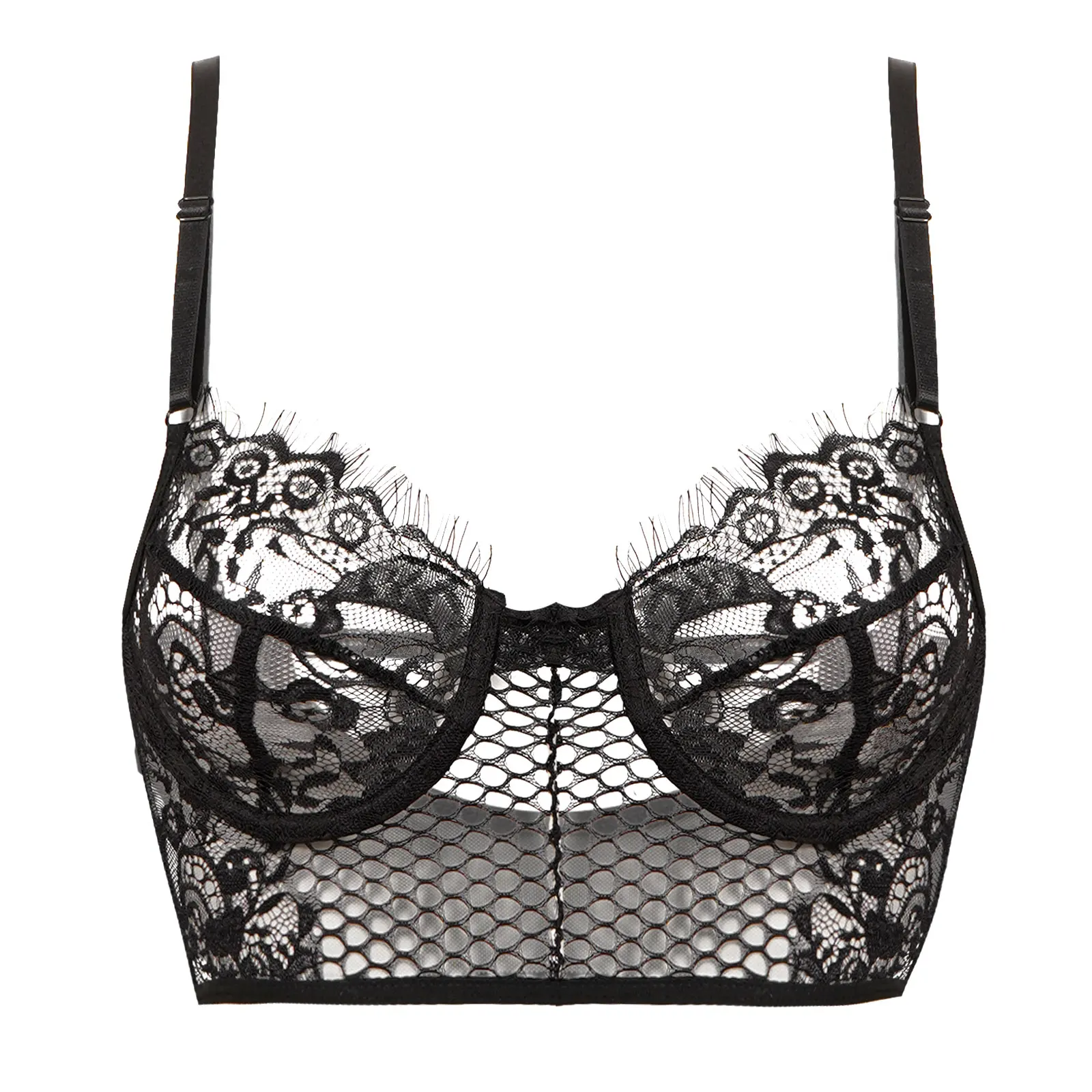 Sexy Womens Floral Lace Bra Top Erotic See-through Underwired Unlined Lingerie Hollow Out Transparent Brassiere for Nightclub
Sexy Womens Floral Lace Bra Top Erotic See-through Underwired Unlined Lingerie Hollow Out Transparent Brassiere for Nightclub