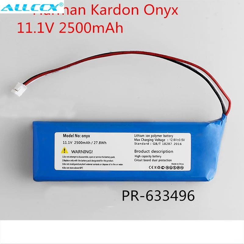 

ALLCCX 2500mAh Speaker Battery PR-633496 for Harman Kardon onyx , 11.1V