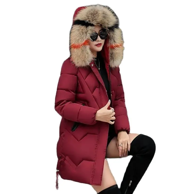 2021Winter New Cotton-Padded Jacket Women's Mid-Length Large Fur Collar Coat Loose Large Size Outwear Hooded Female Overcoat 505
2021Winter New Cotton-Padded Jacket Women's Mid-Length Large Fur Collar Coat Loose Large Size Outwear Hooded Female Overcoat 505